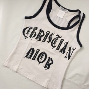 Christian Dior gothic font tank